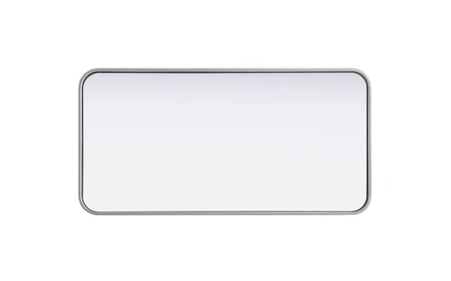 Elegant Decor Contour Metal Rectangle Mirror 18X36" Silver - Picture 5 of 11