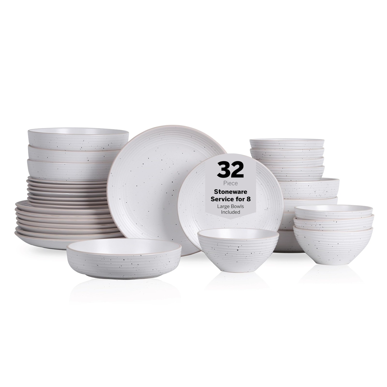 STONE LAIN LAUREN MODERN STONEWARE 32-PIECE ROUND DINNERWARE