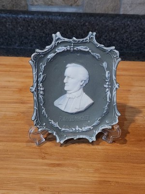 Antique Schafer & Vater Jasperware bisque ,wall plaque German  Richard Wagner.