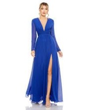 Leena For Mac Duggal Women's Blue Manhattan Dress Size 8