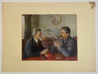 Vintage Sowjetunion UdSSR Josef Stalin Sozialistischer Realismus Kunsthistorischer Druck
