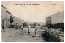 Hermonville Street View La Rue d Autreville Vintage French Postcard PM 1918