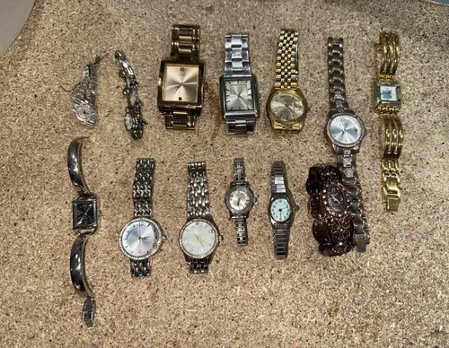 Lot of 13 Vintage Watches Guess Quartz Folio Hilton Timex Electric