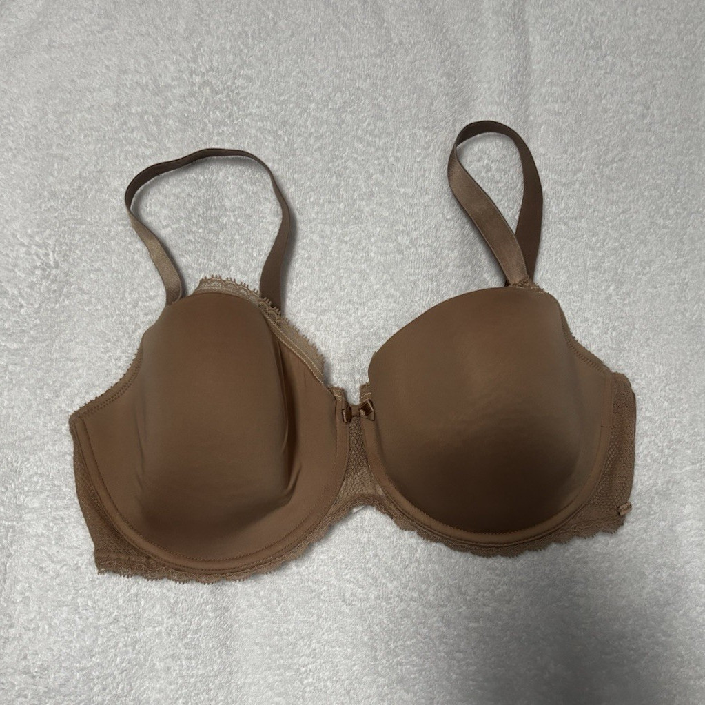 Chantelle 36DDD Brown T-Shirt Bra Underwire Adjustable Strap Lined