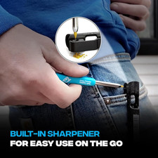 OX Tuff Carbon Marking Pencil Set 4 Piece with Built-In Sharpener 2.8Mm Lead