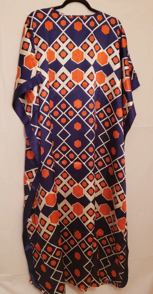 Women’s Kaftan Goddess Multicolor Lounge Dress One Size Resort Cruise Wear NWT - Image 2 of 4