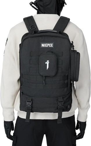 Niepce Techwear Fashion Cyberpunk Black Kanji Backpack - Anti-Theft - NIB - Picture 5 of 8