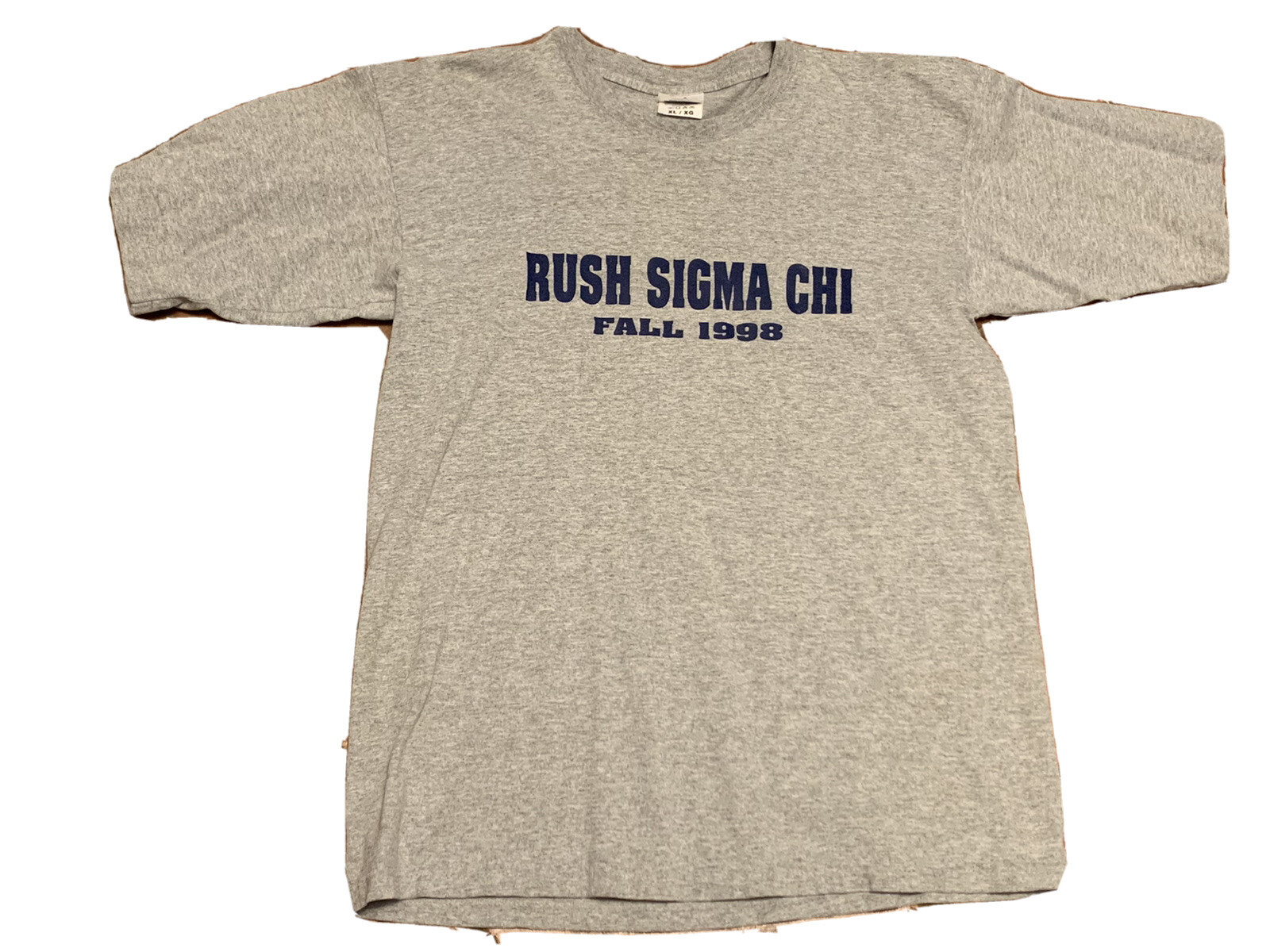 Vintage Sigma Chi Fraternity T Shirt XL Fall Rush 1998 Grey Navy Blue ΣΧ |  eBay