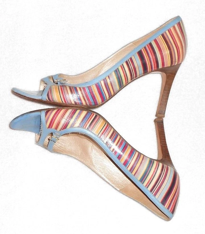 KAREN MILLEN escarpins cuir multicolore P 38 TBE - Photo 2/4