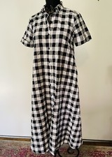 Lisa Marie Fernandez x Target Gingham Dress Seersucker Shirtdress Black White XS