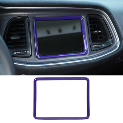 Interior GPS Navigation Screen Cover Frame Trim For Dodge Challenger 2015+Purple