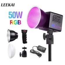 LEEKAI C40RGB 50W Pocket LED Video COB Fill Light RGB 2700K-6500K Fresnel Lens