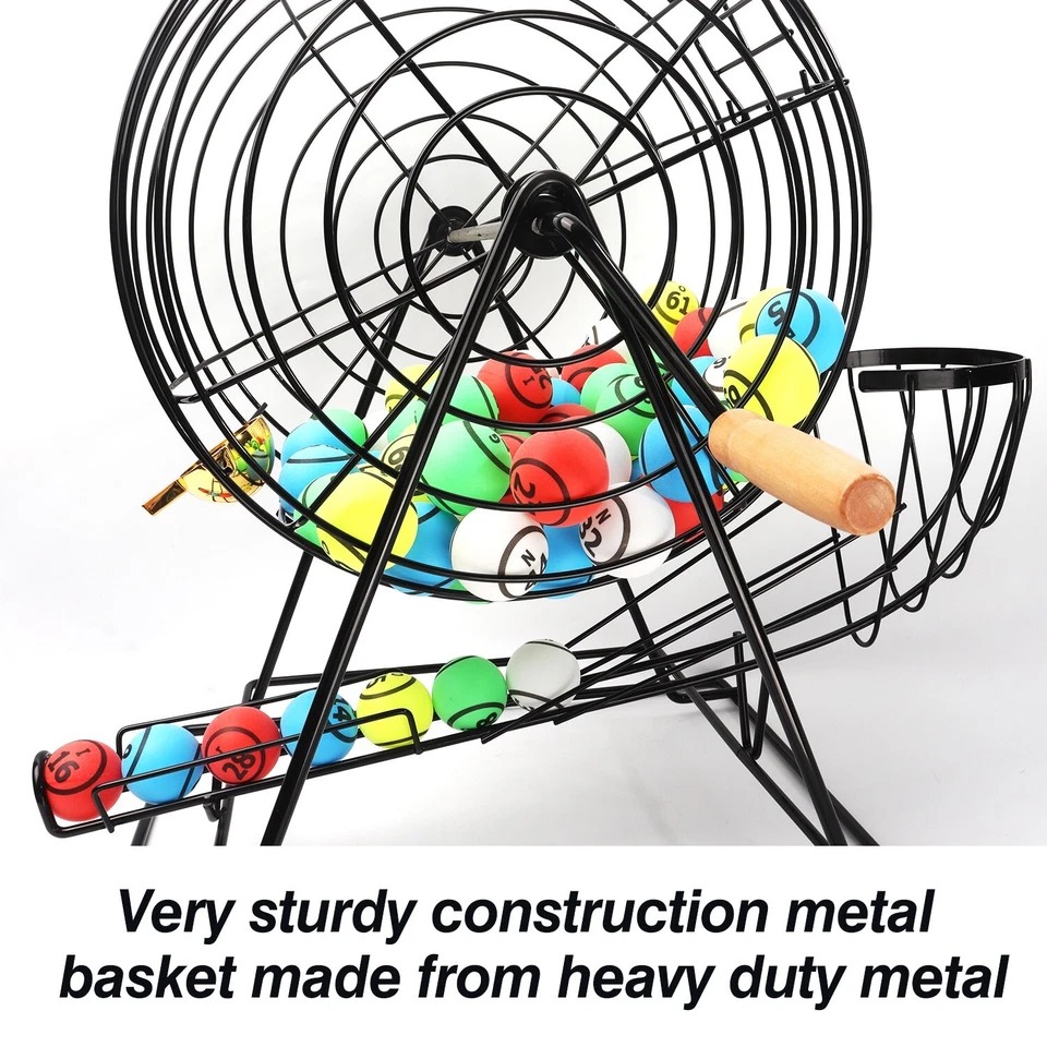 PRO Jumbo Bingo Game Set w/Large Bingo Cage, 1.5" Ping Pong Bingo Balls & Board - Image 3 of 4