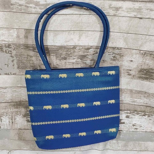 Bolso de noche de hombro pequeño iridiscente para mujer azul dorado - Imagen 5 de 8