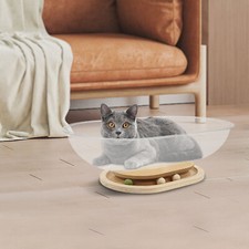 Space Capsule Cat Bed, Indoor Cats Bed Cat Nest With Track Balls Toy, Ellipse