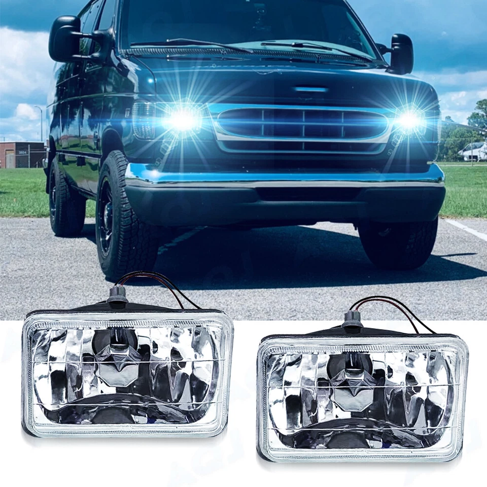 4PC 4x6 Inch LED Headlights Hi-Lo Beam Fit Chevrolet T6500 T7500 1997-2009 T8500 Foto 4 de 4