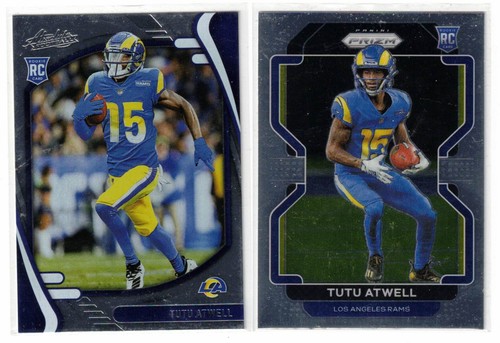 Tutu Atwell 2021 Rookie Card Lot - LA Rams -  Rookie, Absolute, PRIZM  FREE SHIP - Afbeelding 1 van 2