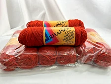 Vintage 100% Acrylic RhapsodyYarn  4 Ply Knitting Worsted Weight Lot of 8 Brick