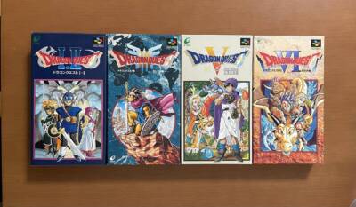 ドラゴンクエスト　スーパーファミコンシリーズ Nintendo Super Famicom Dragon Quest Ⅰ&ⅡⅢ Ⅴ Ⅵ 4 set w