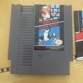 Super Mario & Duck Hunt NES Nintendo Original Game + INSTRUCTIONS MANUAL BOOKLET
