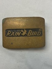 Vintage Rain Bird Sprinkler Advertising Brass Belt Buckle