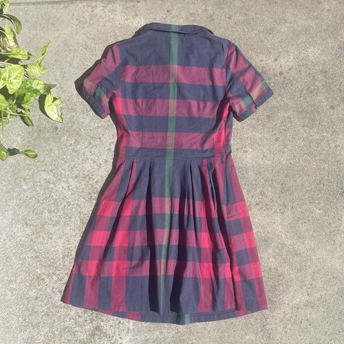 Vintage Designer Burberry Plaid Tartan Pleated Y2K Preppy Grunge Mini Dress SMLL - Picture 5 of 12