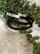 Modern Stainless Steel Bracelet Engravable with your custom Name or Phrase