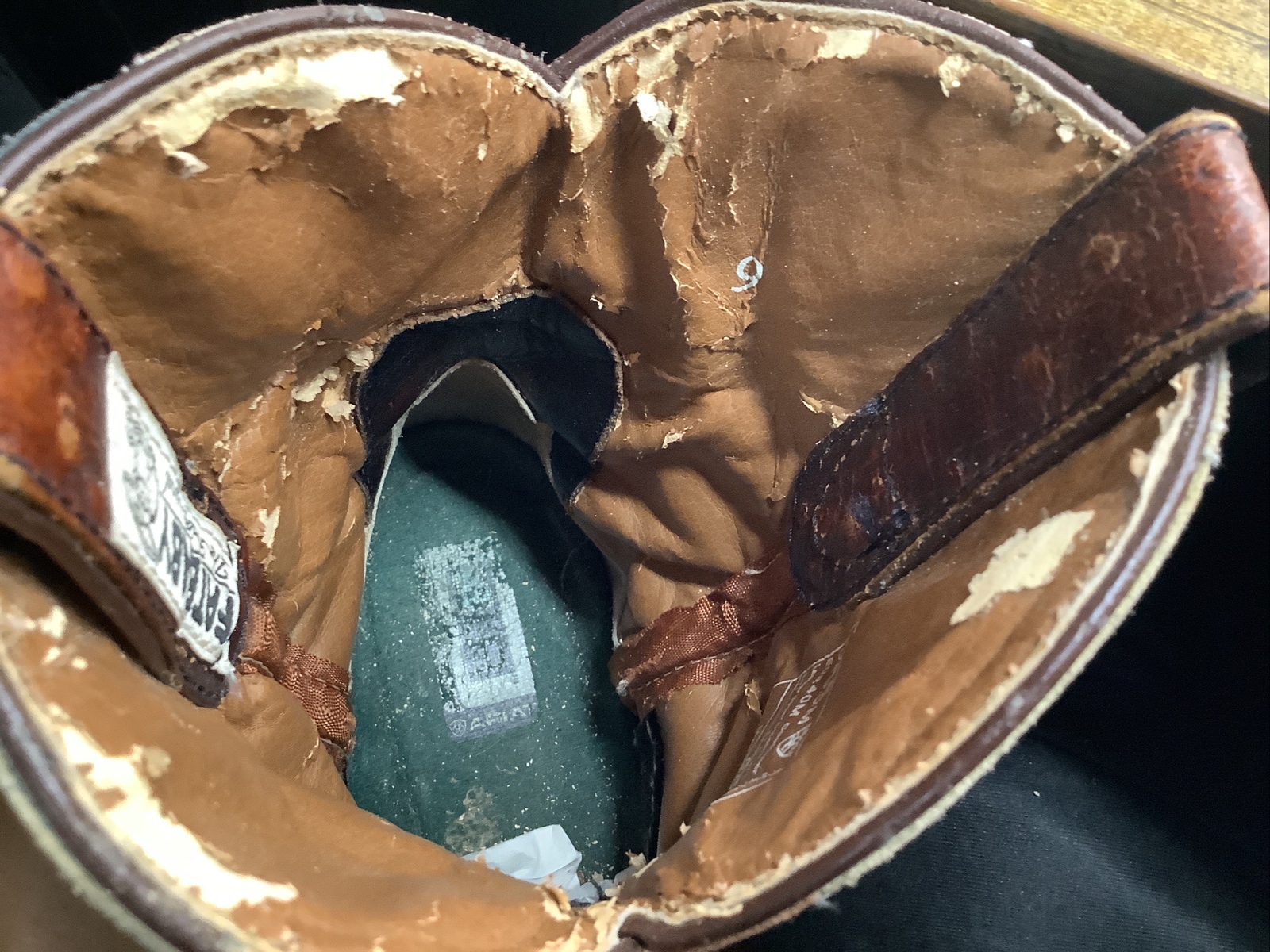 WOMENS ARIAT FATBABY COWBOY OSTRICH PRINT BROWN BOOTS SIZE 9 B eBay