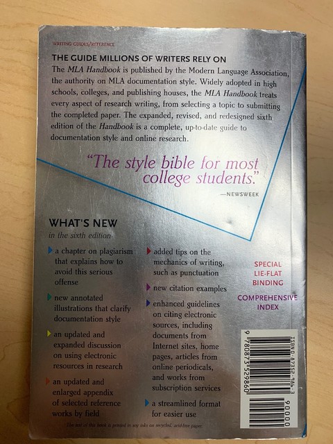 MLA Handbook for Writers of Research Papers (Sixth Edition ...