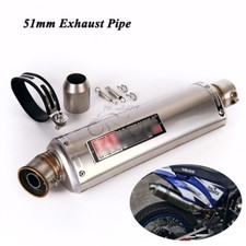 Slip on 51mm Motorcycle Exhaust Tips Muffler Tail Pipe Long 440mm with DB Killer