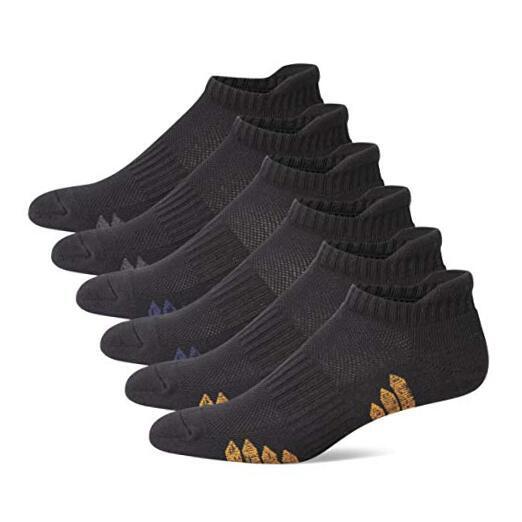 u&i Men's Performance Cushion Cotton Low Cut Ankle Athletic Socks (6 8-12 Black