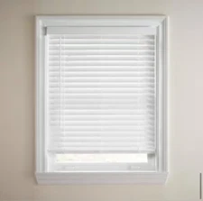 (2-Pack)  32”W X 64”L  Home Decorators White Cordless Faux wood blinds 2” Slats