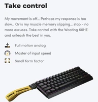 Wooting 60HE+ 60% RGB Analog Input Gaming Keyboard Black WK3-US2-L60-001