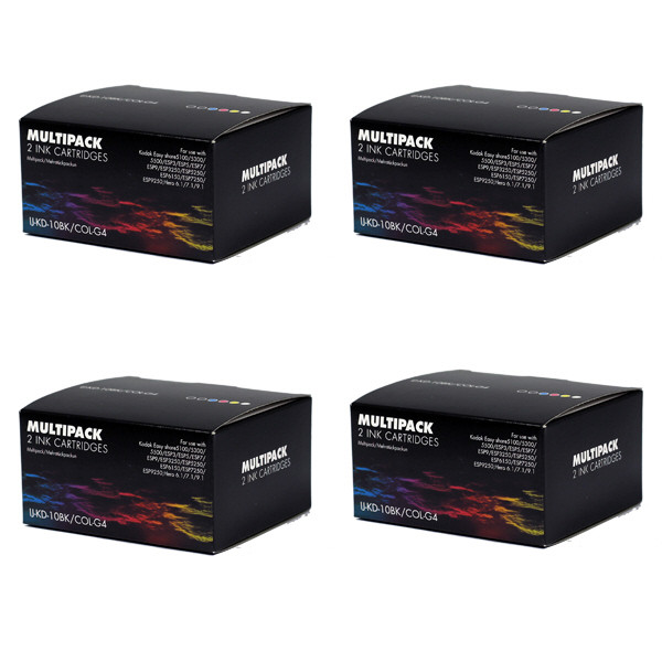 8 XL Compatible ink cartridges Kodak 10 4xBK & 4xC for ESP 6150, Hero 7.1, 9.1