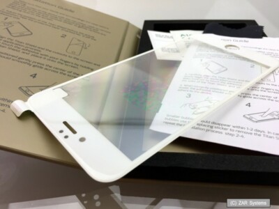 eSTUFF 3D Full Screen Schutz Glas für iPhone 6/6S Plus Titan Folie Curved, WEISS