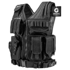 Barska VX-200 Black Tactical Vest Adjustable MOLLE Left Hand Holster Chest Rig