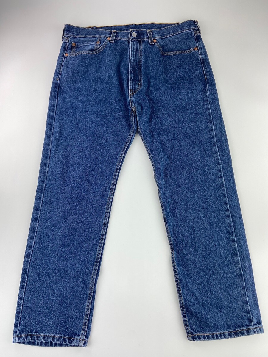 Levis 505 Jeans Mens 36x29 Tapered Leg Medium Wash Blue Denim | eBay