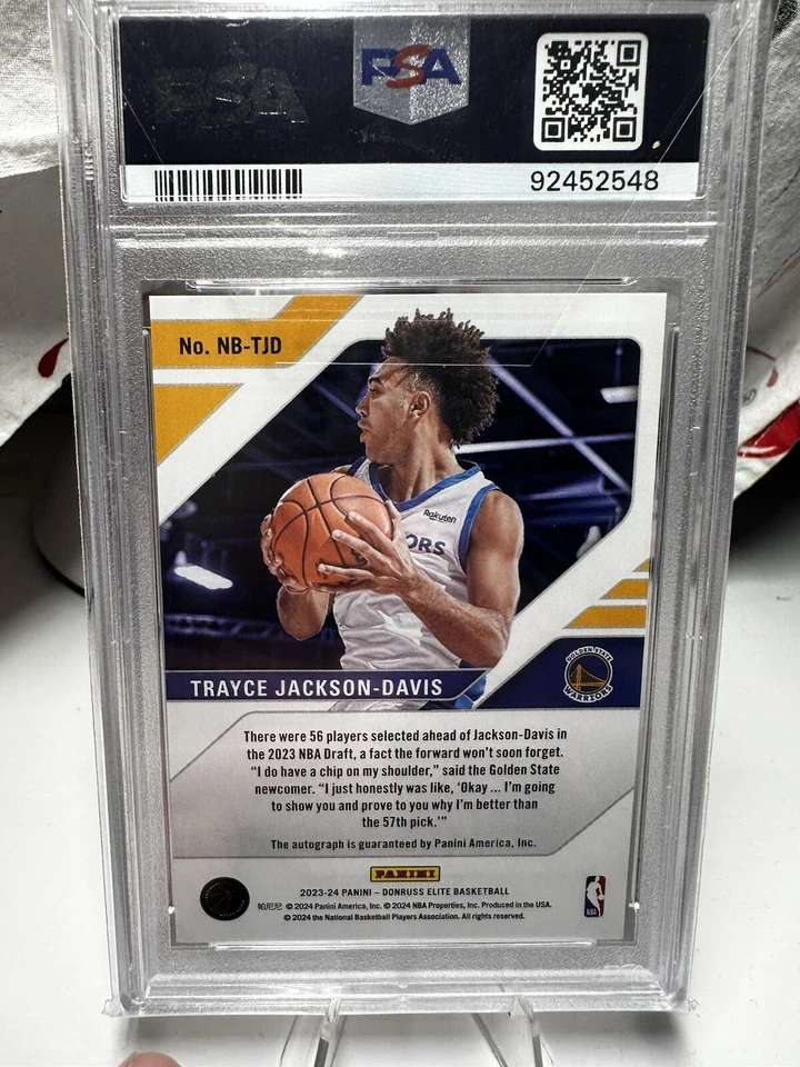 2023-24 Donruss Elite New Breed Autographs Trayce Jackson-Davis PSA 10 (AU RC) - Image 2 of 3