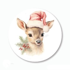 Sweet Holiday Deer Doe Christmas Favors Scrapbook Stickers Envelope Seals Labels