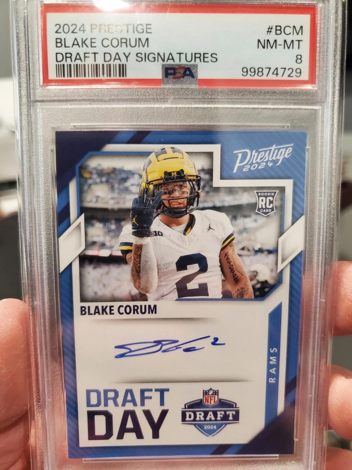 Blake Corum Panini Prestige Draft Day Signatures #DDSBCM Base