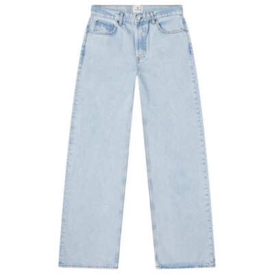 Anine Bing Hugh High Rise Wide Leg Jeans Washed Blue 25 NWT