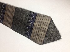 Mens Black Brown Blue SILK Tie Necktie CHEZ ROFFE 10969 