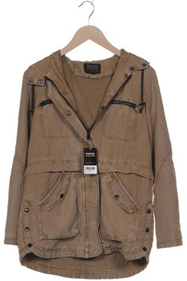 bershka Mantel Damen Jacke Parka Gr. S Baumwolle Beige #qwu6fym