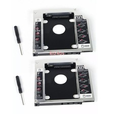 2x 12.7mm Universal For SATA 2nd HDD SSD Hard Drive Caddy CD/DVD-ROM Optical Bay