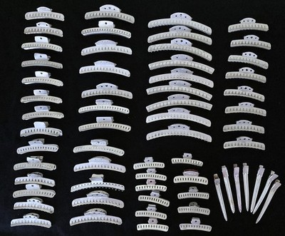 Lot 54 Vintage Wave Hair Aluminum Clips Plus 7 Long Clips GOODY USA HONG KONG