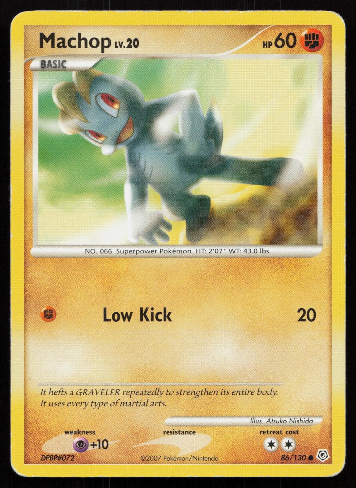 Machop 86/130 Common Diamond & Pearl Pokemon Moderately Played