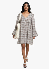 Dress Up Love People Love Clothes Women's Floral Y2K Dress S Bell Sleeves USA