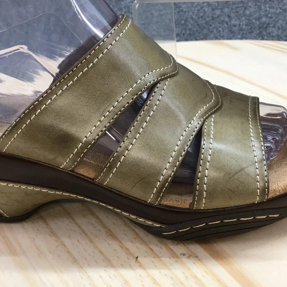 GH Bass & Co Sandal Womens 9M Muriel Open Toe Slide Wedge Heel Faux Leather - Image 2 of 4