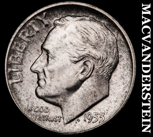 1953 Silver Roosevelt Dime - Choice Gem Brilliant Unc  Lustrous  #G7770