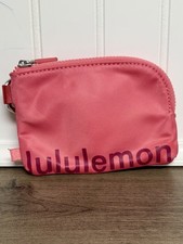 Lululemon Dual Pouch Wristlet Pink 4 Pocket w/ Stain on Backside